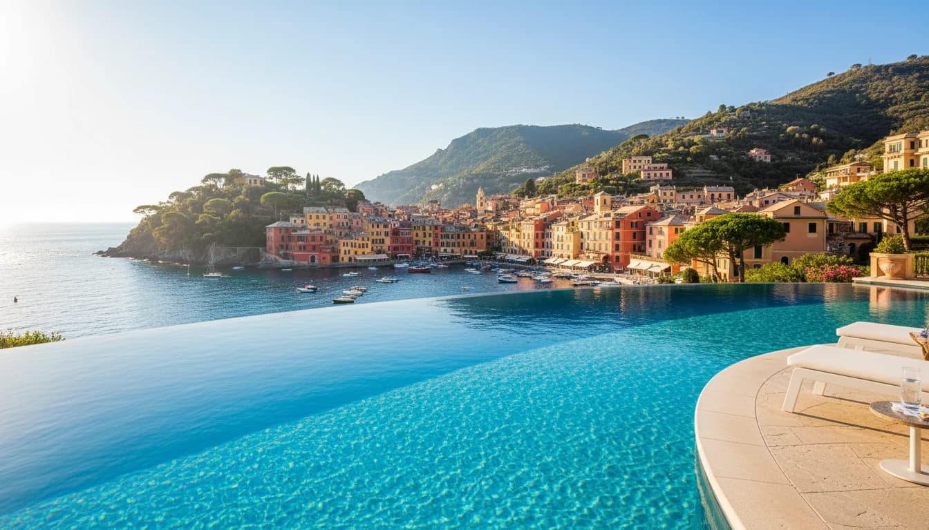 Piscina impermeabilizzata affacciata sul paesaggio