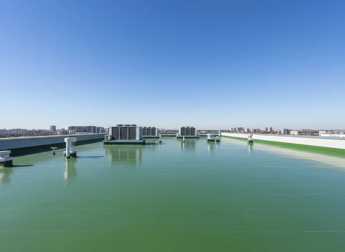 Copertura industriale impermeabilizzata con una membrana verde continua